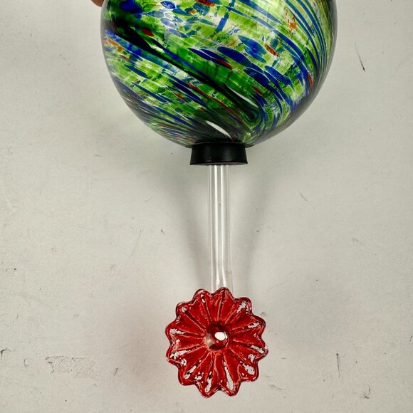 Hand Blown Glass Globe Hummingbird Feeders 4.5" D Studio Classic Multicolor - Picture 4 of 13